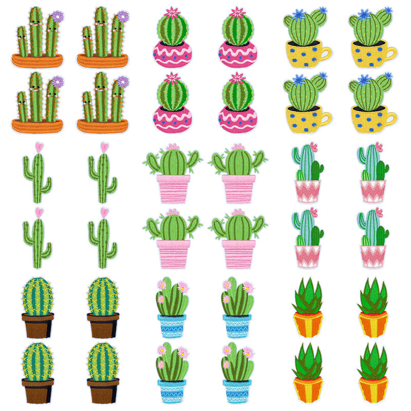 Aloe Vera Pot - 10 قطع/مجموعة رقع تطريز غربية بتصميم