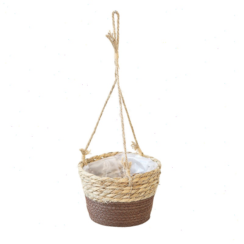 القش سلة معلقة اناء للزهور حبل - مراجعة Spider Plant Hanging وسعره